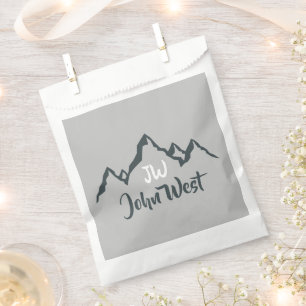 Bolsa De Papel Monograma personalizable de la gama de montañas di