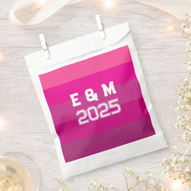 Bolsa De Papel Monograma personalizable y años  (Cortado)