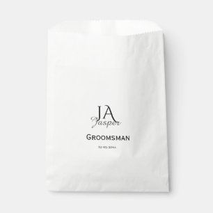 Bolsa De Papel Monograma personalizado padrino mejor hombre nombr