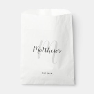Bolsa De Papel Monograma Personalizado y Apellido de Familia