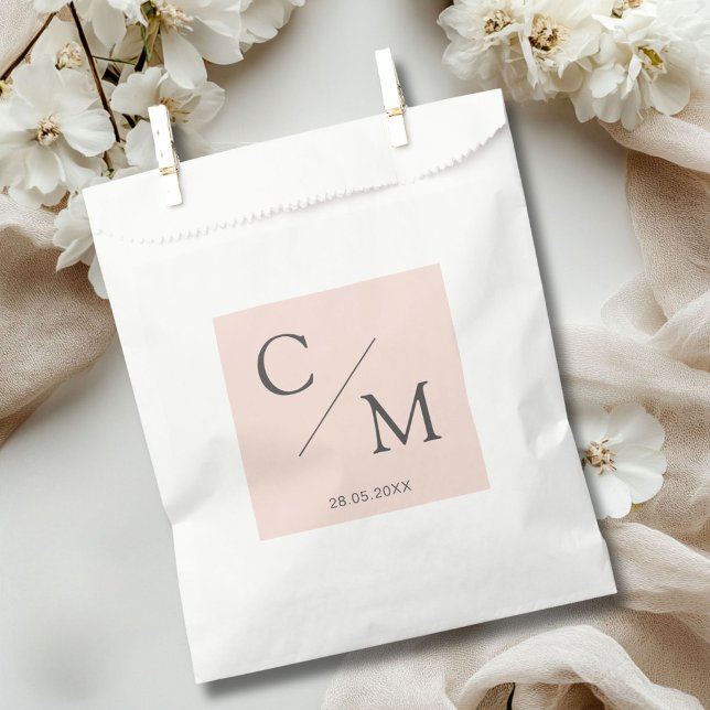 Bolsa De Papel Monograma simple y elegante (Simple and elegant monogram favor bag)