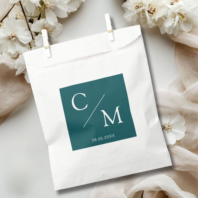 Bolsa De Papel Monograma simple y elegante (Simple and elegant monogram favor bag)