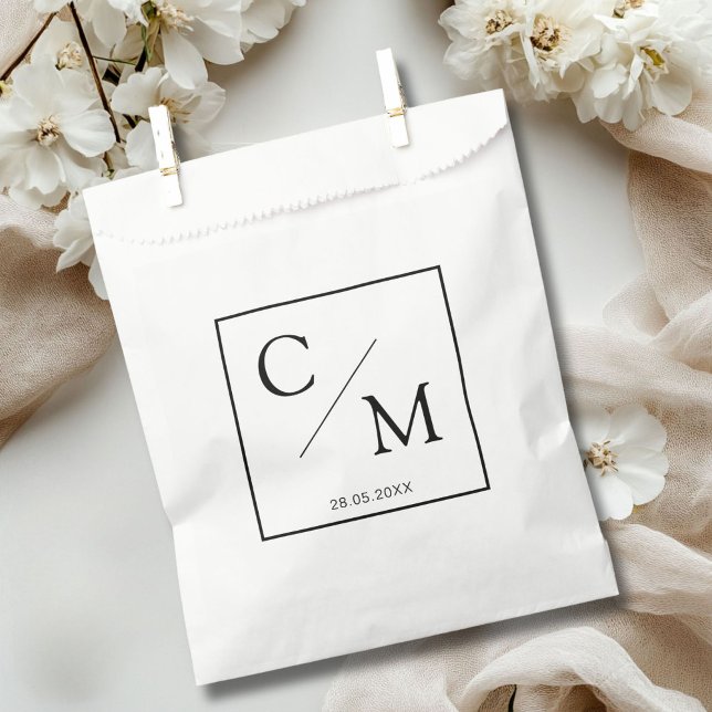 Bolsa De Papel Monograma simple y elegante (Simple and elegant monogram favor bag)