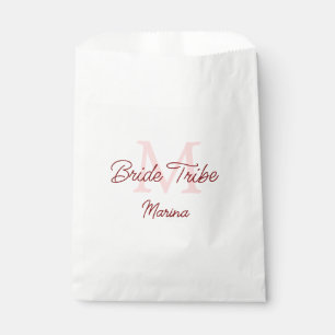 Bolsa De Papel monograma tribu de la novia rojo ducha de boda sim
