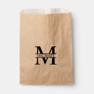 Bolsa De Papel Monograma y nombre personalizados
