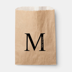 Bolsa De Papel Monograma y nombre personalizados