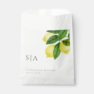 Bolsa De Papel Monogramas Boda de ecología de rama de cítricos li