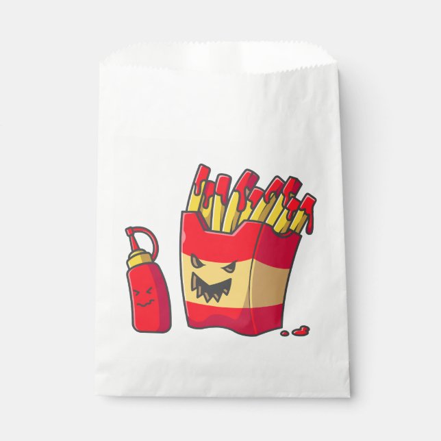Bolsa De Papel monstruo divertido de las papas fritas de hallowee (Anverso)