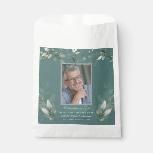 Bolsa De Papel Monumento conmemorativo de la foto de un hombre ve