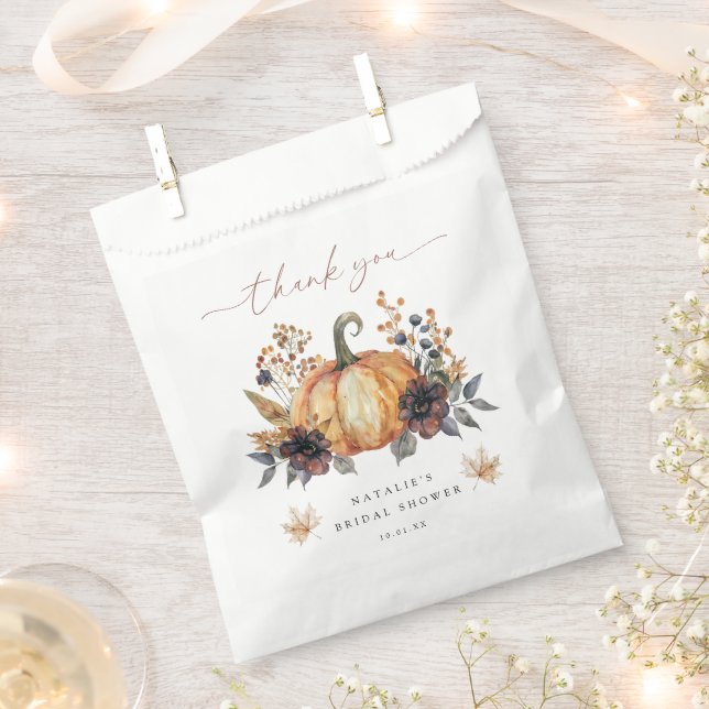 Bolsa De Papel Moody Fall Floral Bridal Shower (Cortado)