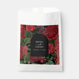 Bolsa De Papel Moody Florals Black Arch Burgundy Boda rojo
