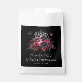 Bolsa De Papel Moody Quinceañera rosa gótico, rojo y negro