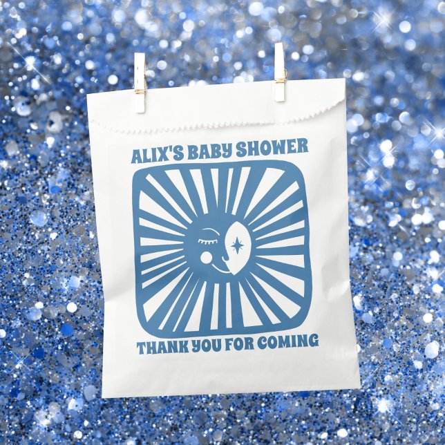 Bolsa De Papel Moon Glow Boho PERSONALIZADO de Baby Shower modern (Moon Glow Boho Modern Cute Baby Shower CUSTOM Favor Bag
)