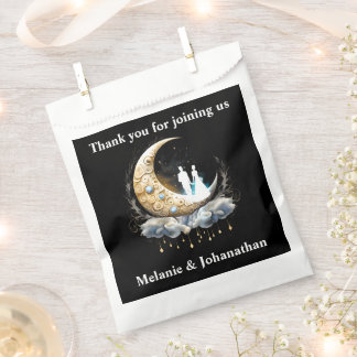 Bolsa De Papel Moon starry night sky celestial crescent pareja