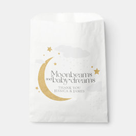 Bolsa De Papel Moonbeams and baby dreams baby shower gray gold