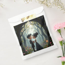 Bolsa De Papel Moonlit Vows – A Cute Gothic Wedding Moment. 