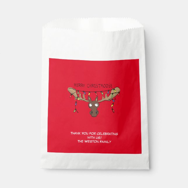 Bolsa De Papel Moose Cute Funny Navidades (Anverso)