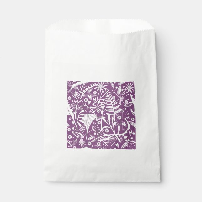 Bolsa De Papel Morado Botánico Moderno (Anverso)