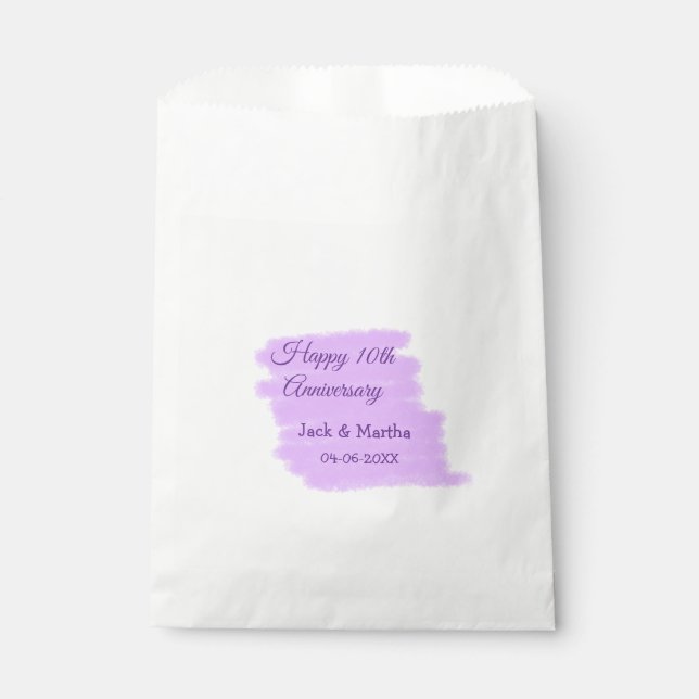 Bolsa De Papel Morado salpicón acuático moderno 10 aniversario (Anverso)