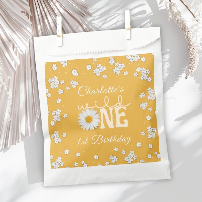Bolsa De Papel Mostaza Daisy Wild One 1er Cumpleaños  (Subido por el creador)