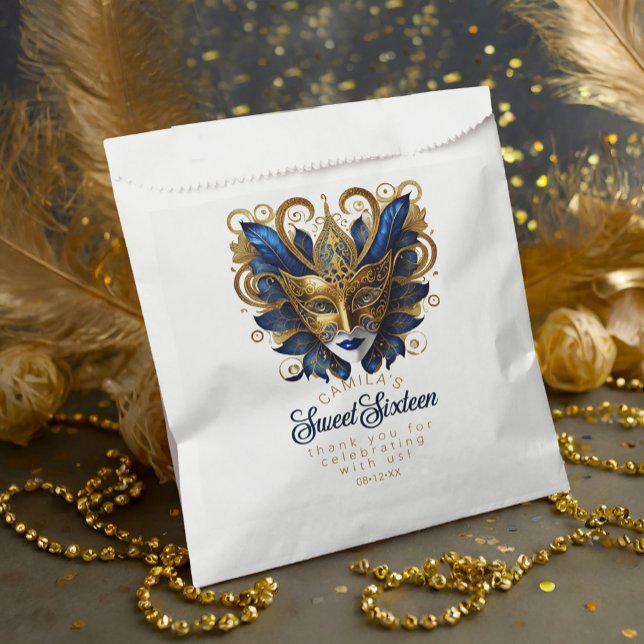 Bolsa De Papel Motif de mascarada dulce 16 Blue Gold ID1032 (Subido por el creador)