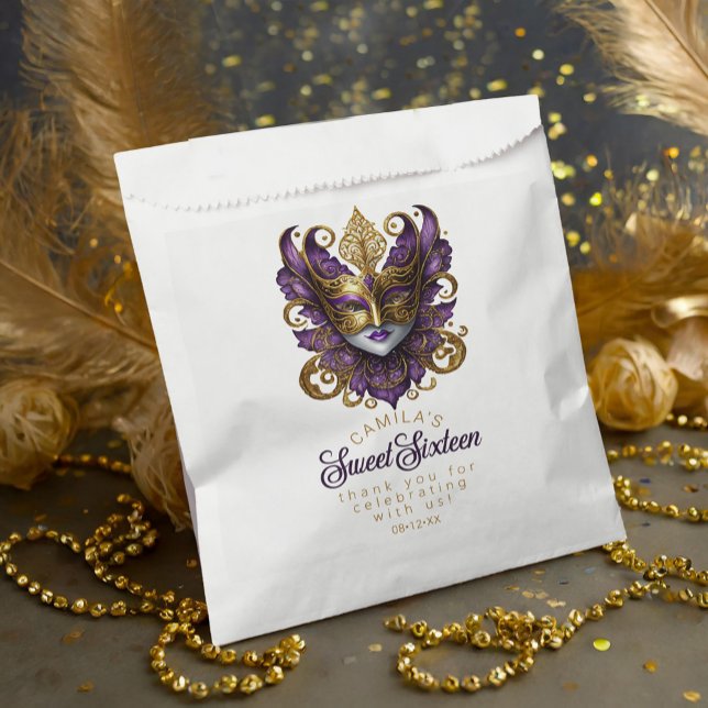 Bolsa De Papel Motif de mascarada dulce 16 Purple Gold ID1032 (Subido por el creador)