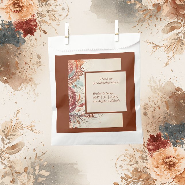 Bolsa De Papel motivo de boda tribal beige (Subido por el creador)