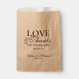 Bolsa De Papel Mousse Brown “Love and Thanks” Wedding 