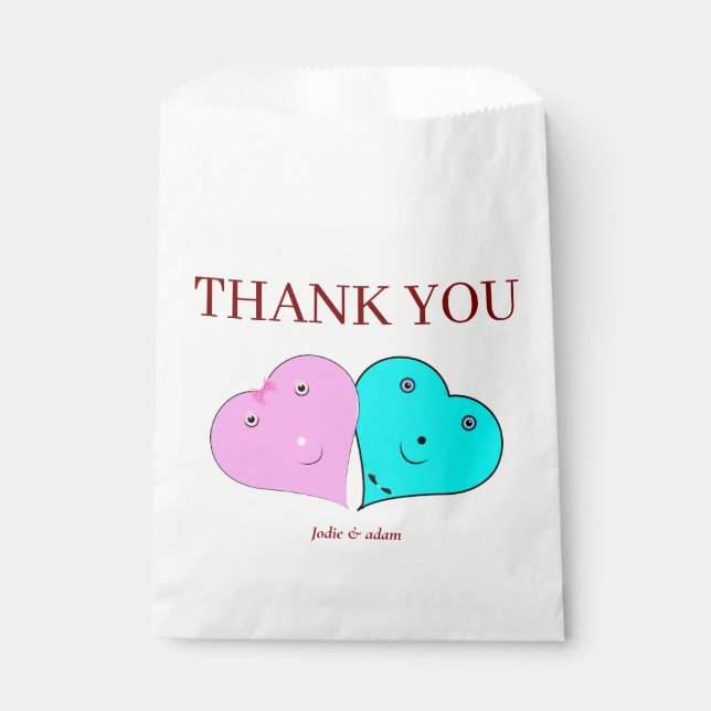 Bolsa De Papel  mr & mrs hearts (Anverso)