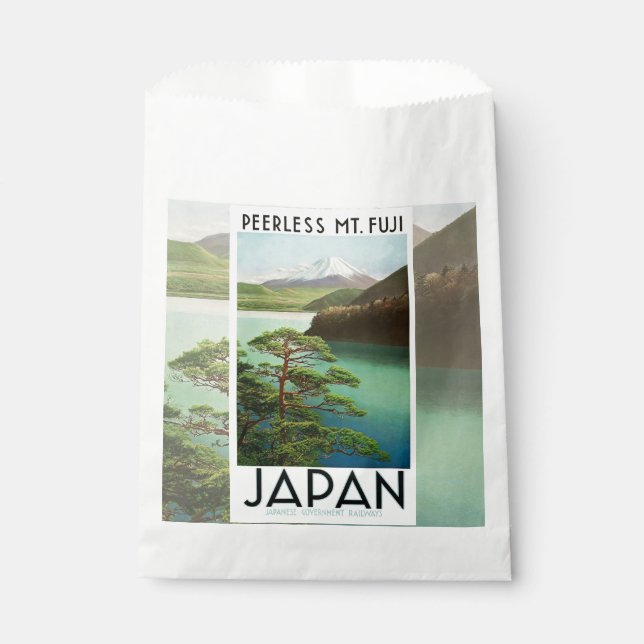 Bolsa De Papel Mt Fuji Japón Afiche de Viaje Arte de época (Anverso)