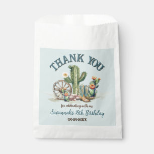 Bolsa De Papel Muchacha bovina Rodeo Occidental Aqua Blue Gracias