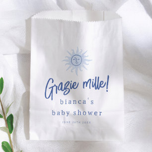 Bolsa De Papel ¡Muchas Gracias! Baby Shower del Niño Azul Mediter