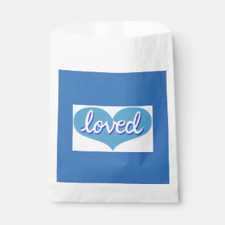 Bolsa De Papel MUCHO AMADO - corazón de amor azul -
