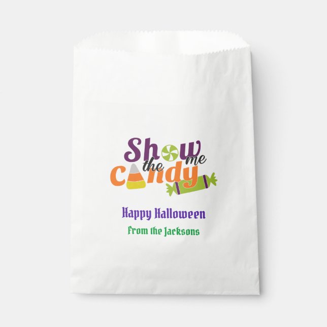 Bolsa De Papel Muéstrame la bolsa de golosinas de Halloween (Anverso)