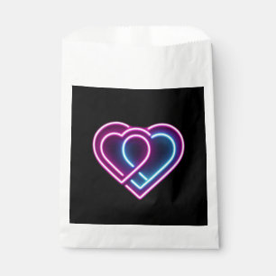 Bolsa De Papel Mugre El día de San Valentín de corazón rosa/azul