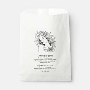 Bolsa De Papel Mujer pacífica, rosa blanca y negra