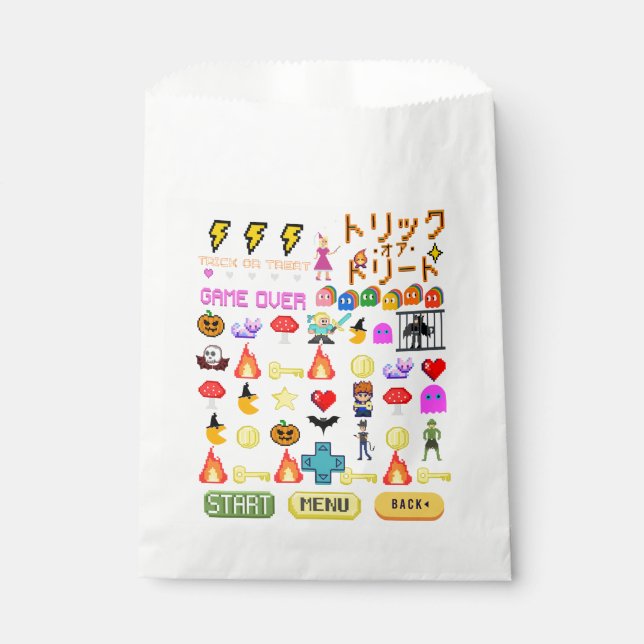 Bolsa De Papel Murciélago mikitiez videogame pixel halloween espe (Anverso)