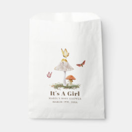 Bolsa De Papel Mushrooms Butterflies Woodland Chica Baby Shower