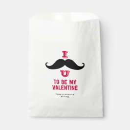 Bolsa De Papel Mustache Kids Classroom Valentine Favor Bag