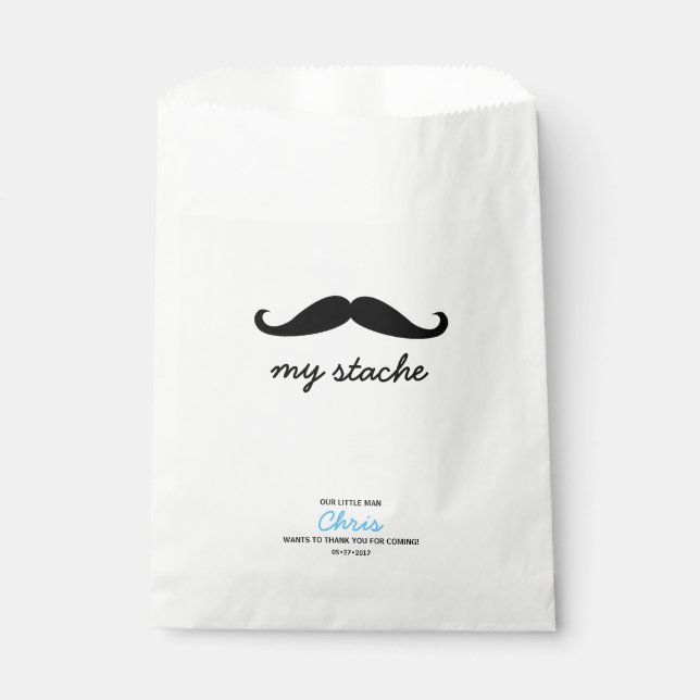 Bolsa De Papel Mustache My Stache primera fiesta de cumpleaños (Anverso)