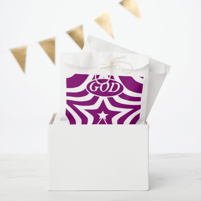 Bolsa De Papel Mystical Deep Purple "God Is Love" First Communion (Fiesta)