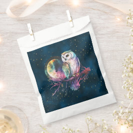 Bolsa De Papel Mystical Rainbow Owl y Full Moon Celestial
