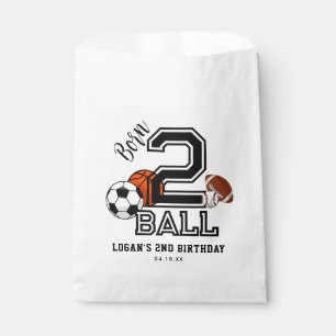 Bolsa De Papel Nacido 2 Ball Sports Theme Boy, segundo Fiesta de