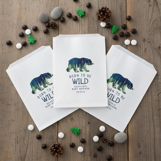 Bolsa De Papel Nacido para ser salvaje Baby Shower (Subido por el creador)