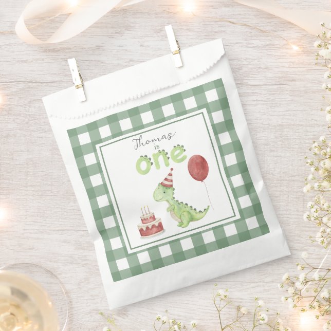 Bolsa De Papel Nacimiento acuático Dinosaurio 1.ᵉʳ cumpleaños (Cortado)