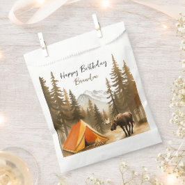 Bolsa De Papel Nacimiento de camping Watercolor Rústico Blanco Wo