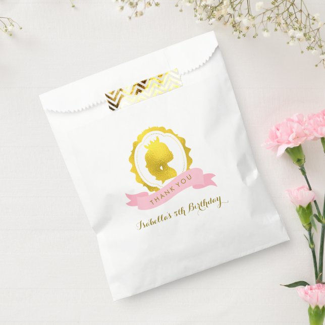 Bolsa De Papel Nacimiento de la princesa rosa Cameo (Sellado)