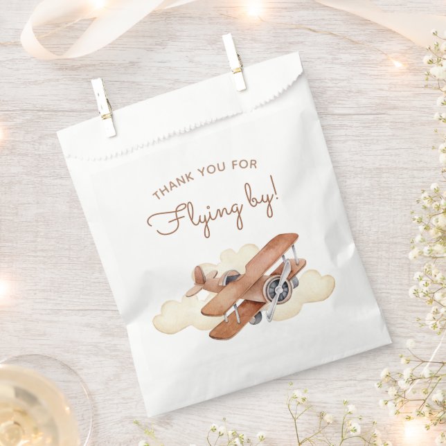 Bolsa De Papel Nacimiento de un niño en biplano de avionetas (Cortado)