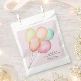 Bolsa De Papel Nacimiento del Chica de Watercolor Balloon Bunch