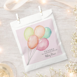 Bolsa De Papel Nacimiento del Chica de Watercolor Balloon Bunch
